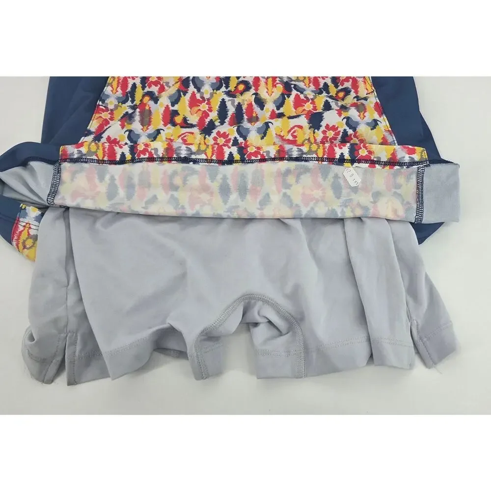 NWT FRINGE PEYTON FLORAL BLUE GOLF DRESS POCKETS UV PROTECTION XS MSRP $60